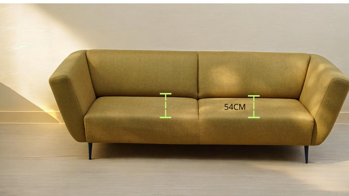 Design 3-zitsbank – Okergeel