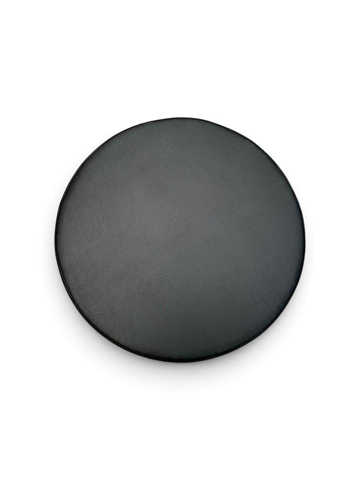 Handgemaakte ronde design poef – Zwart